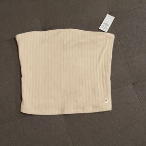 Cream colored ribbed crop top